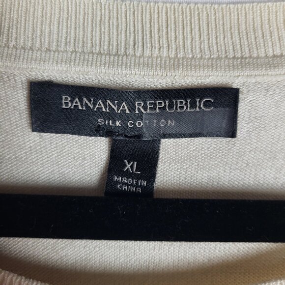 Banana Republic Silk Blend Sweater Women's XL Blue REd White Striped Lightweight - Picture 4 of 9